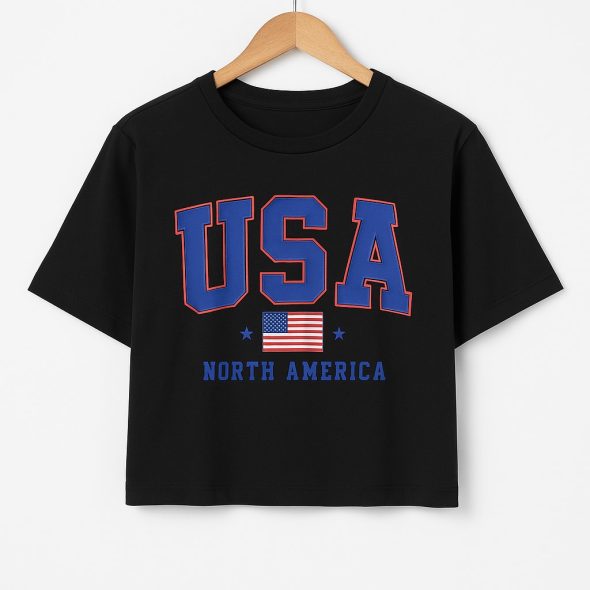 Blusinha Feminina Academia – Estampa U.S.A
